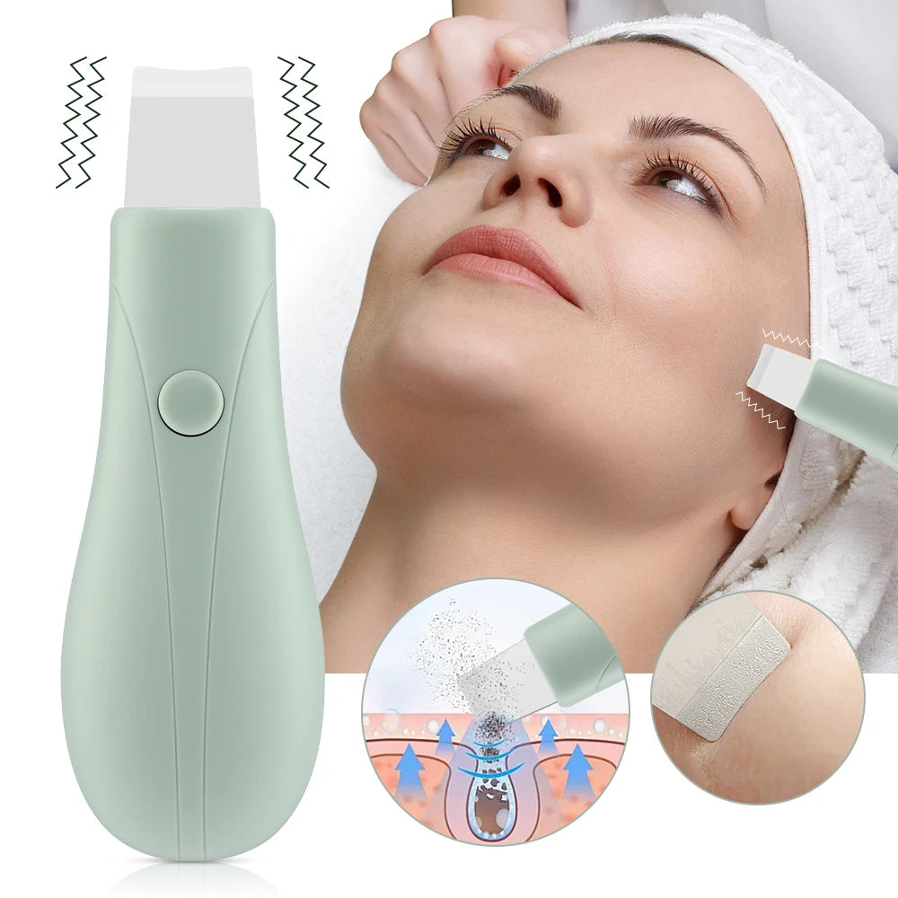 Skin Scrubber High Frequency Vibration Deep Clean Facial Tool Blackhead Pore Remover Face Shovel Beauty Care Exfoliator Device