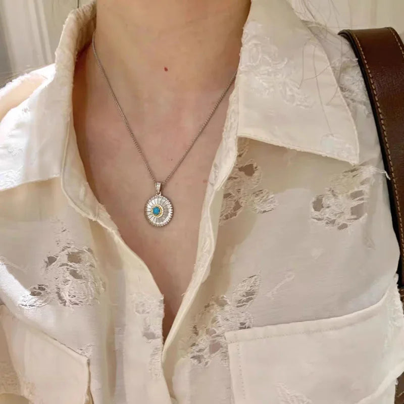 Mewanry Natural Stone Necklaces For Women Girls New Trendy Simple Elegant Temperament Vintage Clavicle Chain Anniversary Jewelry